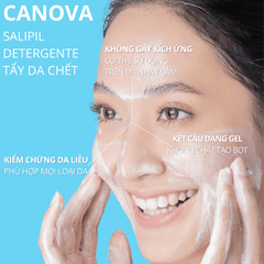 Gel rửa mặt ngừa mụn Canova Salipil Detergente Sifarma giúp loại bỏ bụi bẩn, tế bào chết, làm giảm và ngăn ngừa mụn (150ml)