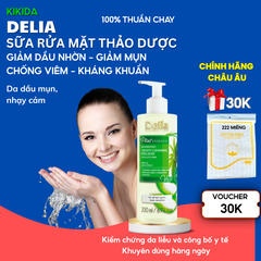 Sữa Rửa Mặt DELIA Chiết Xuất Lô Hội & Thảo Dược - Sạch Sâu, Dịu Nhẹ Cho Da Dầu Mụn, Nhạy Cảm, Khô