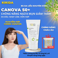 Kem Chống Nắng Ngừa Mụn CANOVA ACNELL SPF 50+ – Kiềm Dầu, Ngừa Mụn, Giảm Thâm, Không Nhờn Rít, Chính Hãng (50ml)