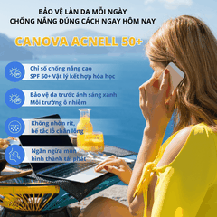 Kem Chống Nắng Ngừa Mụn CANOVA ACNELL SPF 50+ – Kiềm Dầu, Ngừa Mụn, Giảm Thâm, Không Nhờn Rít, Chính Hãng (50ml)