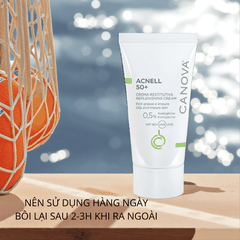 Kem Chống Nắng Ngừa Mụn CANOVA ACNELL SPF 50+ – Kiềm Dầu, Ngừa Mụn, Giảm Thâm, Không Nhờn Rít, Chính Hãng (50ml)