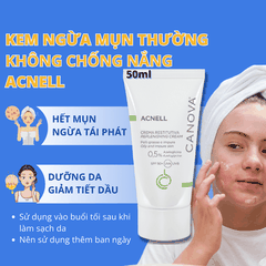 Kem Chống Nắng Ngừa Mụn CANOVA ACNELL SPF 50+ – Kiềm Dầu, Ngừa Mụn, Giảm Thâm, Không Nhờn Rít, Chính Hãng (50ml)
