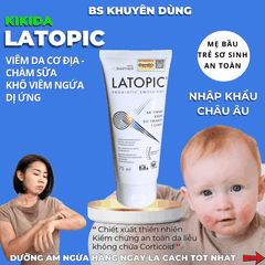Kem dưỡng ẩm Latopic Probiotic Emollient Active Face And Body Cream giảm viêm da cơ địa, chàm sữa, làm dịu ngứa da dị ứng, kích ứng da, giảm khô da (75ml)