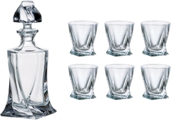 Bộ bình rượu 500ml và 6 cốc pha lê Bohemia Quadro 55ml