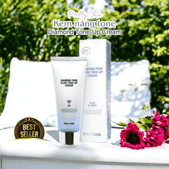 Kem nâng tone PrettySkin Diamond Tone-Up Cream dưỡng trắng da mặt và da body lót nâng tông trắng mịn 100ml