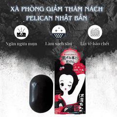 Xà phòng Pelican For Back Cleansing Soap giúp giảm thâm nách ngừa mụn từ đá than Nhật Bản chính hãng 80g