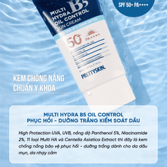 Kem chống nắng nâng tone Prettyskin Multi Hydra B5 Treatment Sun Cream dành cho da dầu mụn SPF50+ 50ml