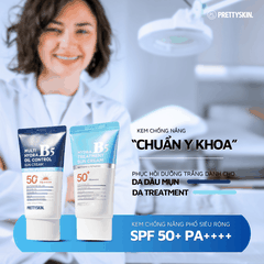 Kem chống nắng nâng tone Prettyskin Multi Hydra B5 Treatment Sun Cream dành cho da dầu mụn SPF50+ 50ml