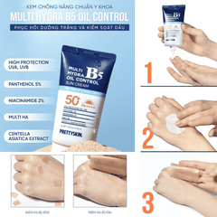 Kem chống nắng nâng tone Prettyskin Multi Hydra B5 Treatment Sun Cream dành cho da dầu mụn SPF50+ 50ml