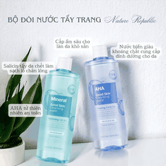 Nước tẩy trang Nature Republic Cleansing Water tẩy trang mắt môi trang điểm da dầu mụn da nhạy cảm da khô 500ml