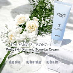 Kem nâng tone PrettySkin Diamond Tone-Up Cream dưỡng trắng da mặt và da body lót nâng tông trắng mịn 100ml