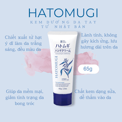 Kem dưỡng da tay Hatomugi Hand Cream dưỡng ẩm làm mềm da tay chiết xuất hạt ý dĩ Nhật Bản 65g