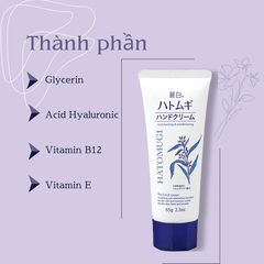 Kem dưỡng da tay Hatomugi Hand Cream dưỡng ẩm làm mềm da tay chiết xuất hạt ý dĩ Nhật Bản 65g