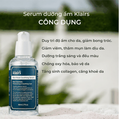 Serum dưỡng ẩm Klairs Rich Moist Soothing cấp ẩm phục hồi ngăn ngừa lão hoá da Hàn Quốc 80ml 