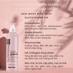 Kem dưỡng trắng body Prettyskin Lotion dưỡng thể chống lão hóa làm trắng da cấp tốc Glutathione và Retinol B5