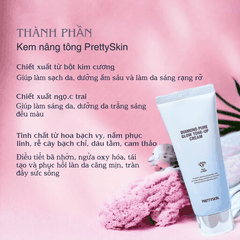 Kem nâng tone PrettySkin Diamond Tone-Up Cream dưỡng trắng da mặt và da body lót nâng tông trắng mịn 100ml