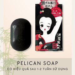 Xà phòng Pelican For Back Cleansing Soap giúp giảm thâm nách ngừa mụn từ đá than Nhật Bản chính hãng 80g