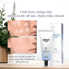Kem nâng tone PrettySkin Diamond Tone-Up Cream dưỡng trắng da mặt và da body lót nâng tông trắng mịn 100ml