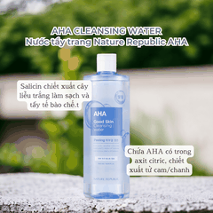 Nước tẩy trang Nature Republic Cleansing Water tẩy trang mắt môi trang điểm da dầu mụn da nhạy cảm da khô 500ml