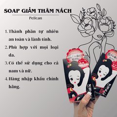 Xà phòng Pelican For Back Cleansing Soap giúp giảm thâm nách ngừa mụn từ đá than Nhật Bản chính hãng 80g