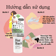 Xịt mụn lưng Pelican For Back Gel Mist giảm mụn thâm dưỡng trắng sáng sạch sâu tẩy da chết Nhật Bản 100ml