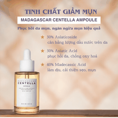 Tinh chất rau má giảm mụn, phục hồi, dưỡng trắng da Hàn Quốc Skin1004 Madagascar Centella Ampoule