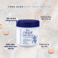 Kem dưỡng ẩm Hatomugi Cream và Gel dưỡng trắng da và cấp ẩm từ hạt ý dĩ Nhật Bản chính hãng 300G 250G 180G