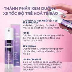 Kem dưỡng PrettySkin Retinal BakuChiol Night Cream tái tạo phục hồi trẻ hóa da Pretty Skin Retinol Hàn Quốc