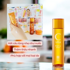 Nước hoa hồng Vitamin C Meishoku C Vita Bright Up Lotion dưỡng ẩm làm sáng da Vit C trái cây Nhật Bản 25ml (HSD: 02/08/2025)