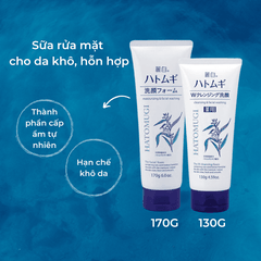 Sữa rửa mặt Hatomugi Cleansing Facial Foam chiết xuất ý dĩ dưỡng ẩm dưỡng trắng da Nhật Bản 130g 170g