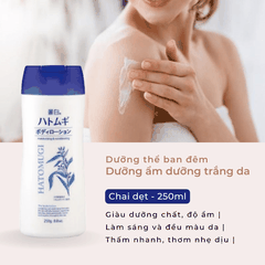 Dưỡng thể trắng da Hatomugi Body Lotion dưỡng trắng chống nắng dưỡng ẩm hạt ý dĩ ban ngày ban đêm Nhật Bản
