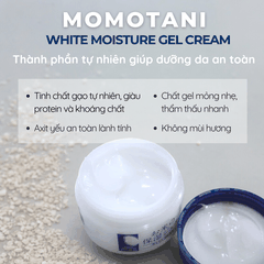 Kem dưỡng trắng Momotani White Moisture Gel Cream cho mặt và cơ thể Nhật Bản 230G 20G