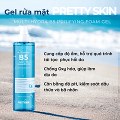 Sữa rửa mặt PrettySkin rau má Jeju Centela, Multi Hydra B5 phục hồi da cấp ẩm làm sạch sâu da dầu mụn khô treatment