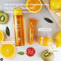 Vitamin C Serum và Lotion Meishoku C Vita dưỡng trắng da dưỡng ẩm tự nhiên từ cam Yuzu Nhật Bản