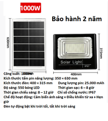 Đèn năng lượng mặt trời điều khiển đèn pha led ngoài trời không thấm nước IP67 hiển thị pin Tự động bật khi trời tối