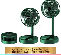 Quạt Mini Tích Điện Sạc Nhanh Qua Cổng USB