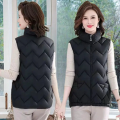 Áo khoác phao chần bông siêu nhẹ cho mẹ, cho người già, họa tiết sóng