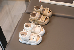 Một đôi giày em bé mùa hè cho bé mới biết đi dép sandal mặt cười 0-1-3 tuổi đế mềm cho bé trai và bé gái