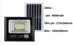 Đèn năng lượng mặt trời điều khiển đèn pha led ngoài trời không thấm nước IP67 hiển thị pin Tự động bật khi trời tối