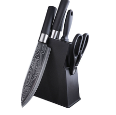 Bộ dao nhà bếp đầy đủ bộ dao gia dụng, dao chặt xương, dao thái lát hoa văn Damascus