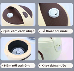 Nồi cơm điện Nk Media 1L 1,8L chính hãng, nồi nấu cơm nhanh lòng nồi chống dính 3 lớp giữ nhiệt cực lâu