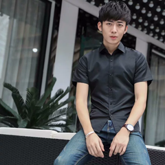 Áo sơ mi trắng tay ngắn thời trang Hàn Quốc mùa xuân hè 2025 dành cho nam thiếu niên, áo sơ mi nam thường ngày hợp thời trang cho bé trai (TỐI THIỂU 3 CÁI)