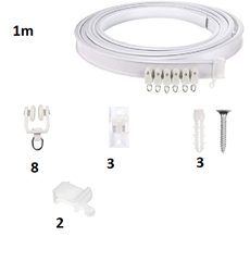 Thanh treo rèm đường rèm đường sắt cong có thể uốn cong đường ray trượt hình chữ U 1 mét