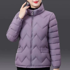 Áo khoác phao chần bông siêu nhẹ cho mẹ, cho người già, họa tiết sóng