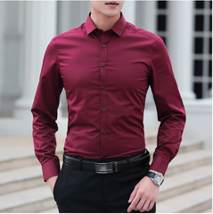 Áo sơ mi nam công sở mỏng tay dài màu trơn bán buôn mùa xuân thu mới dành cho nam giới công sở chuyên nghiệp