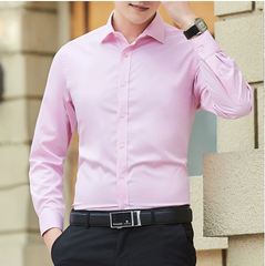 Áo sơ mi nam công sở mỏng tay dài màu trơn bán buôn mùa xuân thu mới dành cho nam giới công sở chuyên nghiệp