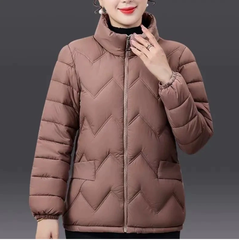 Áo khoác phao chần bông siêu nhẹ cho mẹ, cho người già, họa tiết sóng