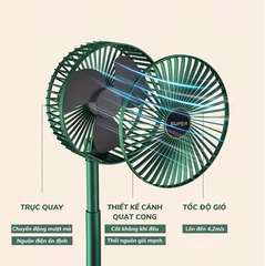 Quạt Mini Tích Điện Sạc Nhanh Qua Cổng USB
