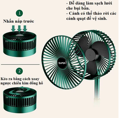 Quạt Mini Tích Điện Sạc Nhanh Qua Cổng USB