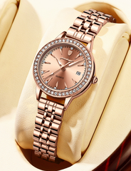 Đồng Hồ Nữ Peodagar Mặt Tròn Đính Đá Đeo tay sang trọng